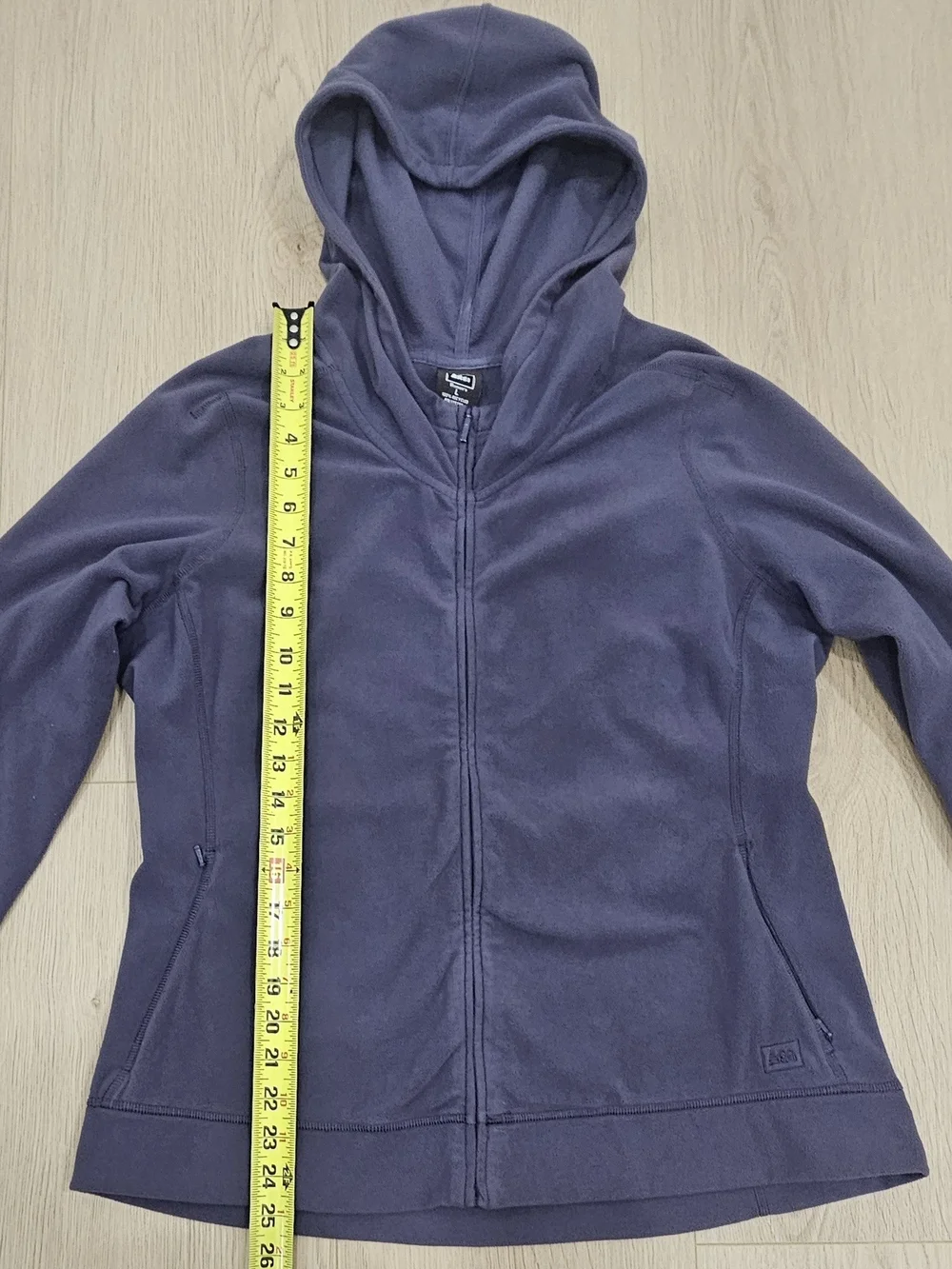 REI Women’s Large Fleece Hoodie Jacket Full Zip Purple Recycled Polyester Outdoo